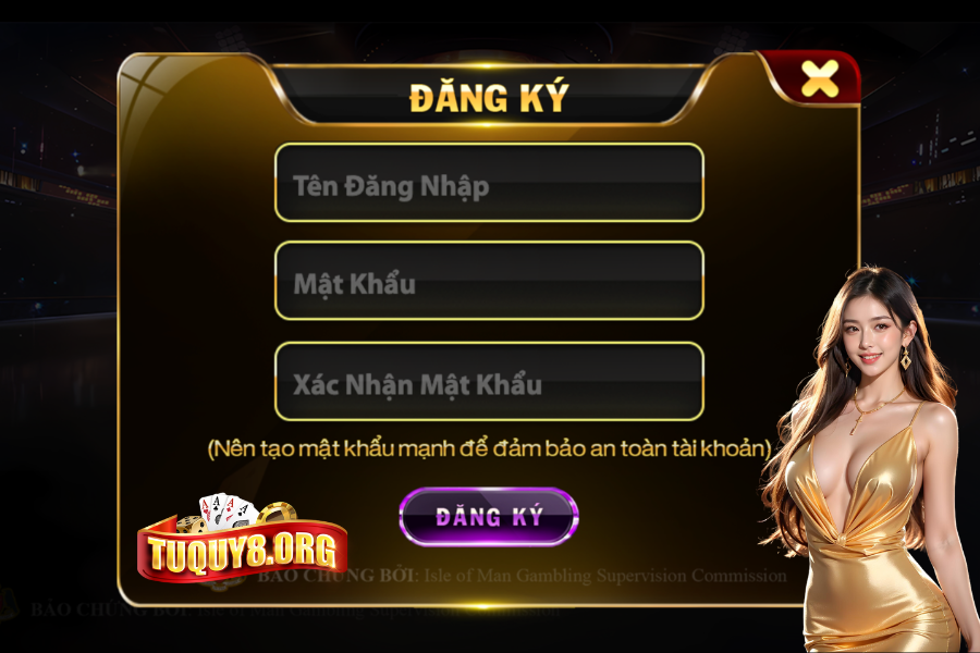 Tạo mật khẩu để hoàn thành đăng ký tuquy8